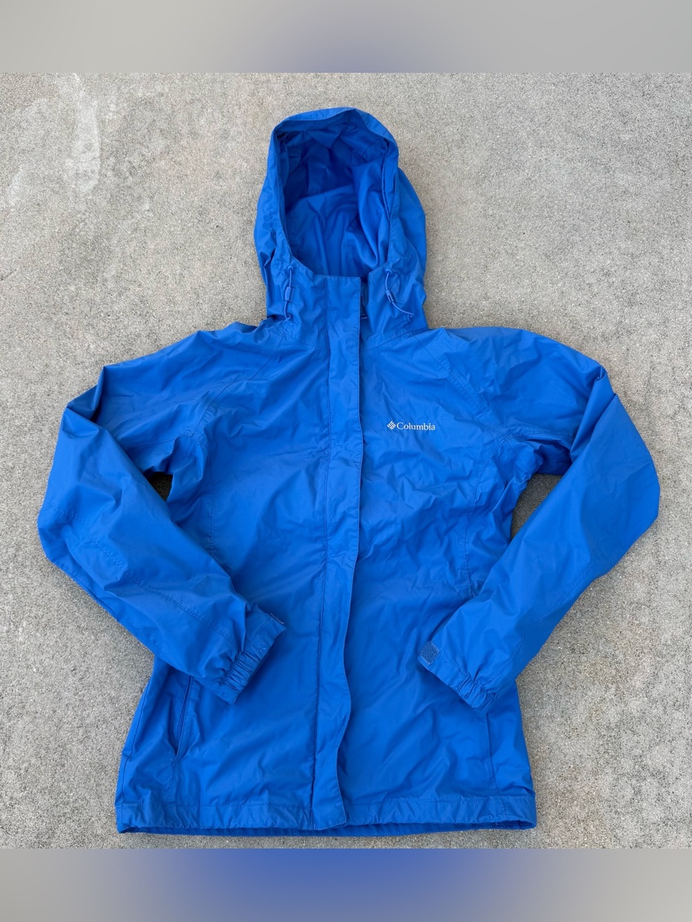 Columbia Womens Rain Jacket windbreaker blue Waterproof Hooded size small